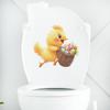 Running Chick Easter Egg Toilet Wall Sticker Self-Adhesive Removable Waterproof for Bathroom Home Decor Art