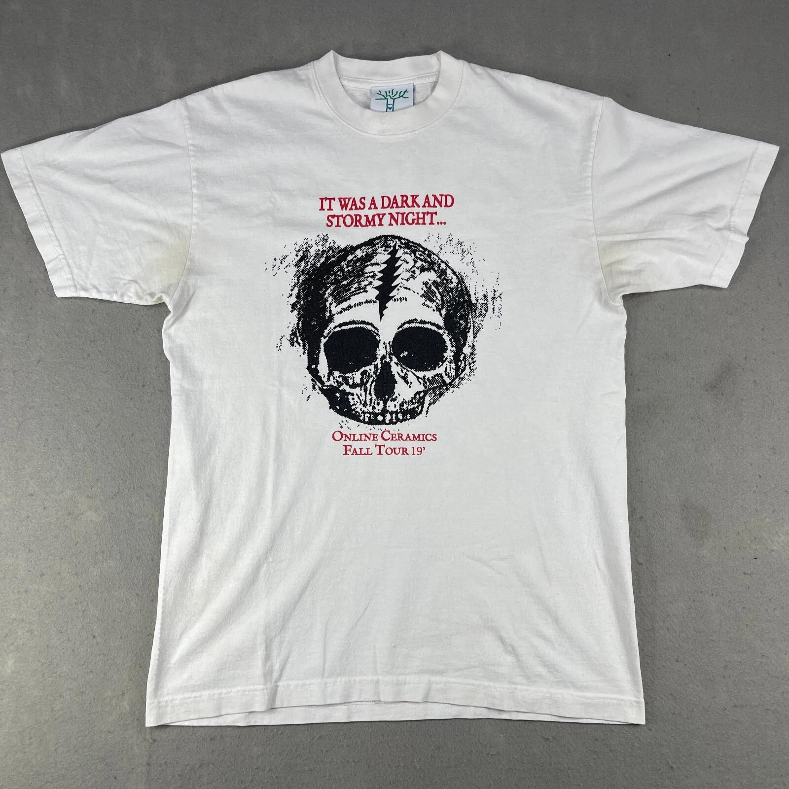 

Grateful Dead Онлайн Керамика Осенний Тур Футболка Мужская Средний Размер Белый Графический Принт S