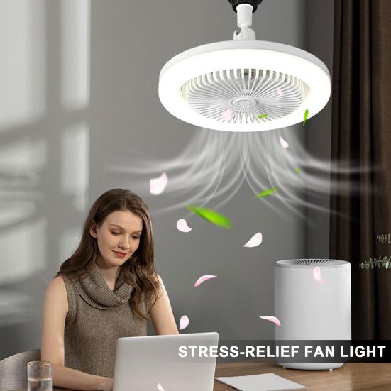 2-in-1 Ceiling Fan with LED Light Remote Control 3 Speed Settings Low Noise Ultra-bright Flicker Free Lamp Ceiling Fan