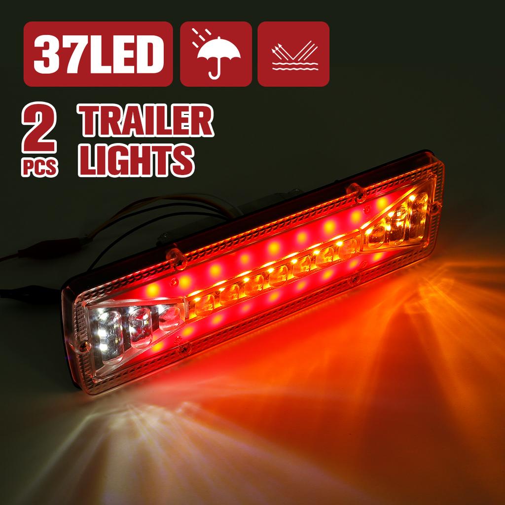 2Pcs LED Tail Lights 12V Indicator Stop Light Trailer Caravan Van Truck Lamp Waterproof Side Truck Reversing Marker Lights