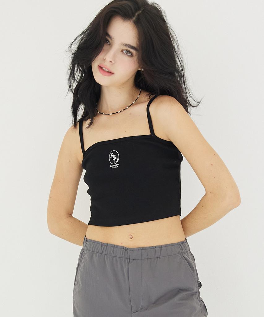 AWESOME STUDIO Crop Top Signature Sleeveless Black