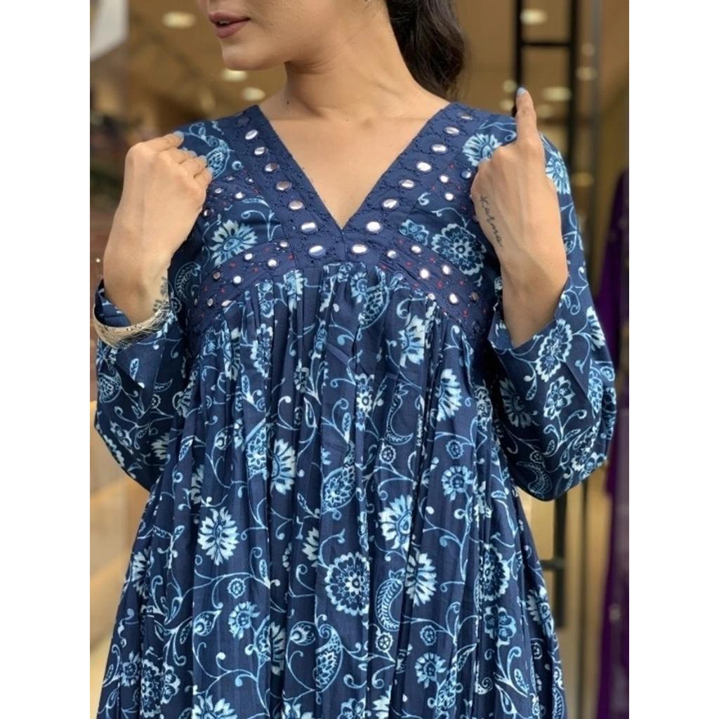Viskose Rayon Designer Kurti Hosen Dupatta Set Indische Damen Ethnisch Salwar Kameez