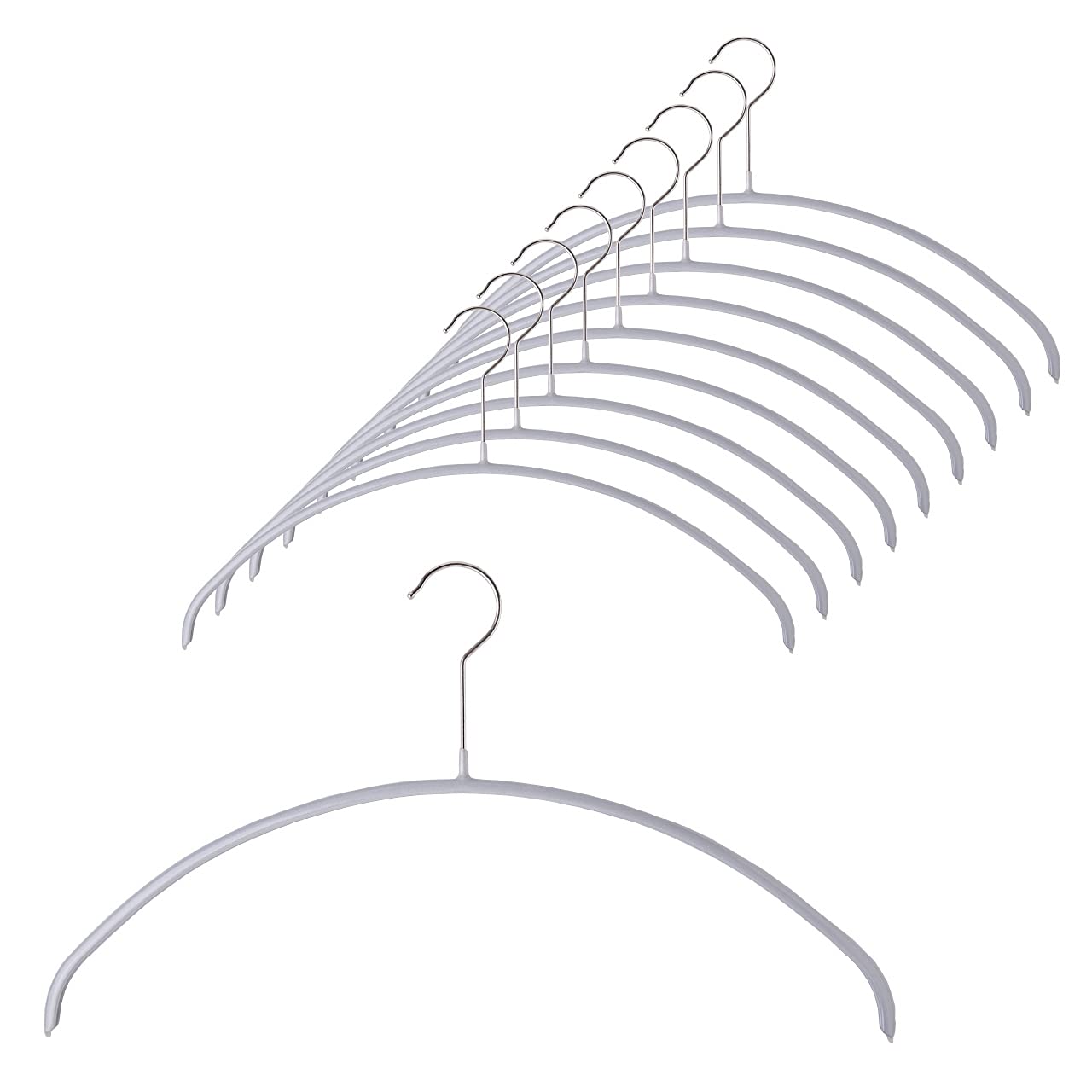

MAWA Economic 40 Hangers of Round Ideal for and Rotating x x cm [Set 10, Silver] - Slim, Space-Saving, Non-Slip Coating, Hangers, Knits, Shirts,