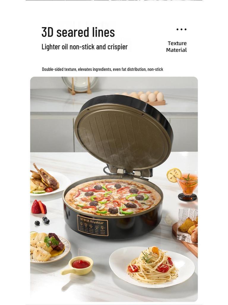 Rongshengda Double-Sided Electric Crepe Maker with Enlarged Titanium-Coated Plate
