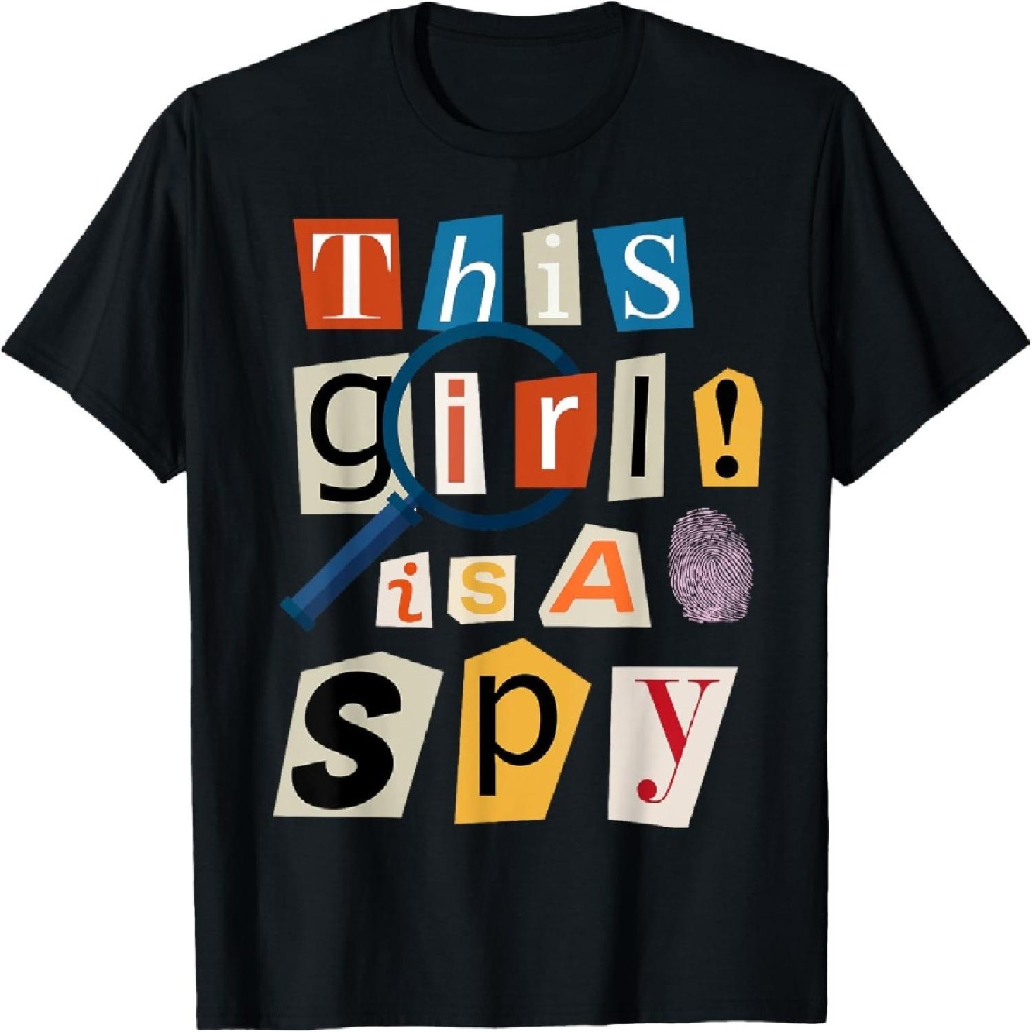 Эта Девочка - Шпионка Забавный Костюм Детектива Футболка Секретного Агента S