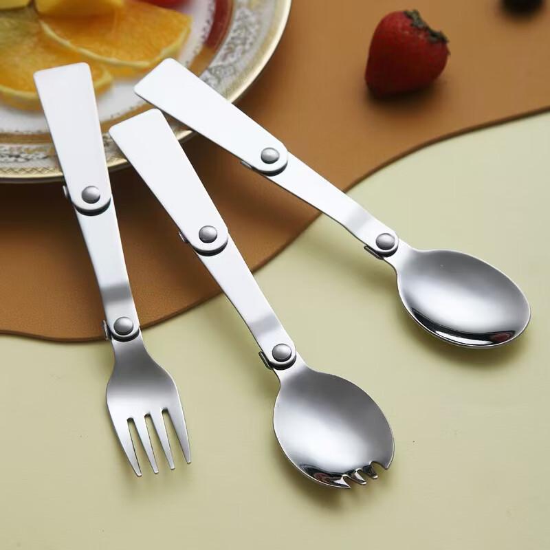 Portable 304 Stainless Steel Folding Spoon