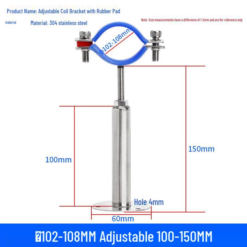 Langsaizebo Stainless Steel Adjustable Pipe Clamps with Pad