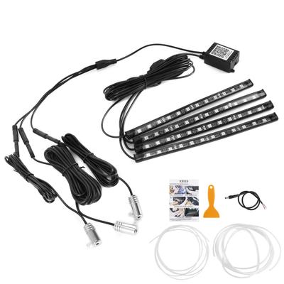 LED Ambient Lamp Atmosphere Wireless IP65 Waterproof Automotive Interior Decor 3pcs Lights with Light Strip