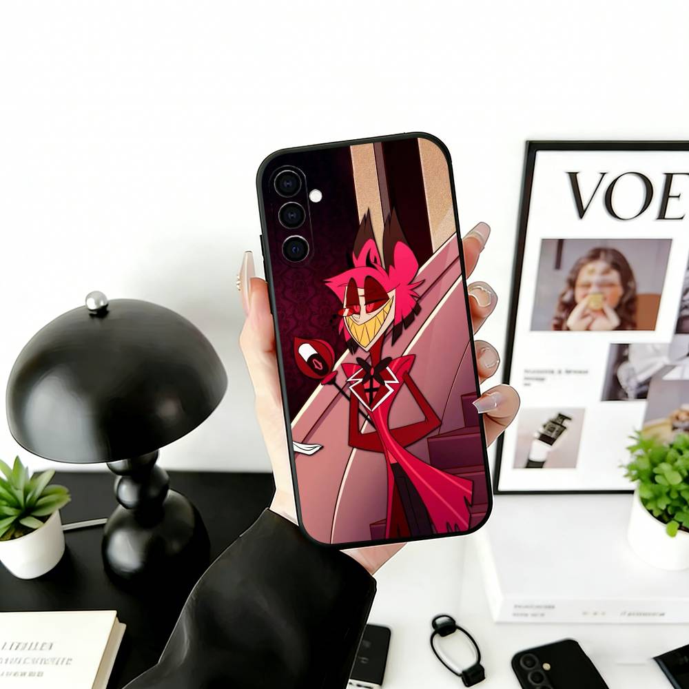 H-Hazbin A-Alastor Phone Case For Samsung Galaxy A73,A72,A71,A70,A53,A52,A51,Soft Silicone Black Cover