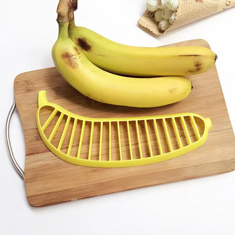 2-teiliger Bananenschneider, Werkzeuge zum Schneiden von Bananen, All-in-One-Fruchtteiler, Gurken-Schinken-Wurstschneider