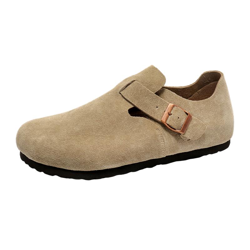 Fashion Outdoor casual fashion men's shoes High quality soft wood flat bottomed comfortable Versatile Boken four season single shoes