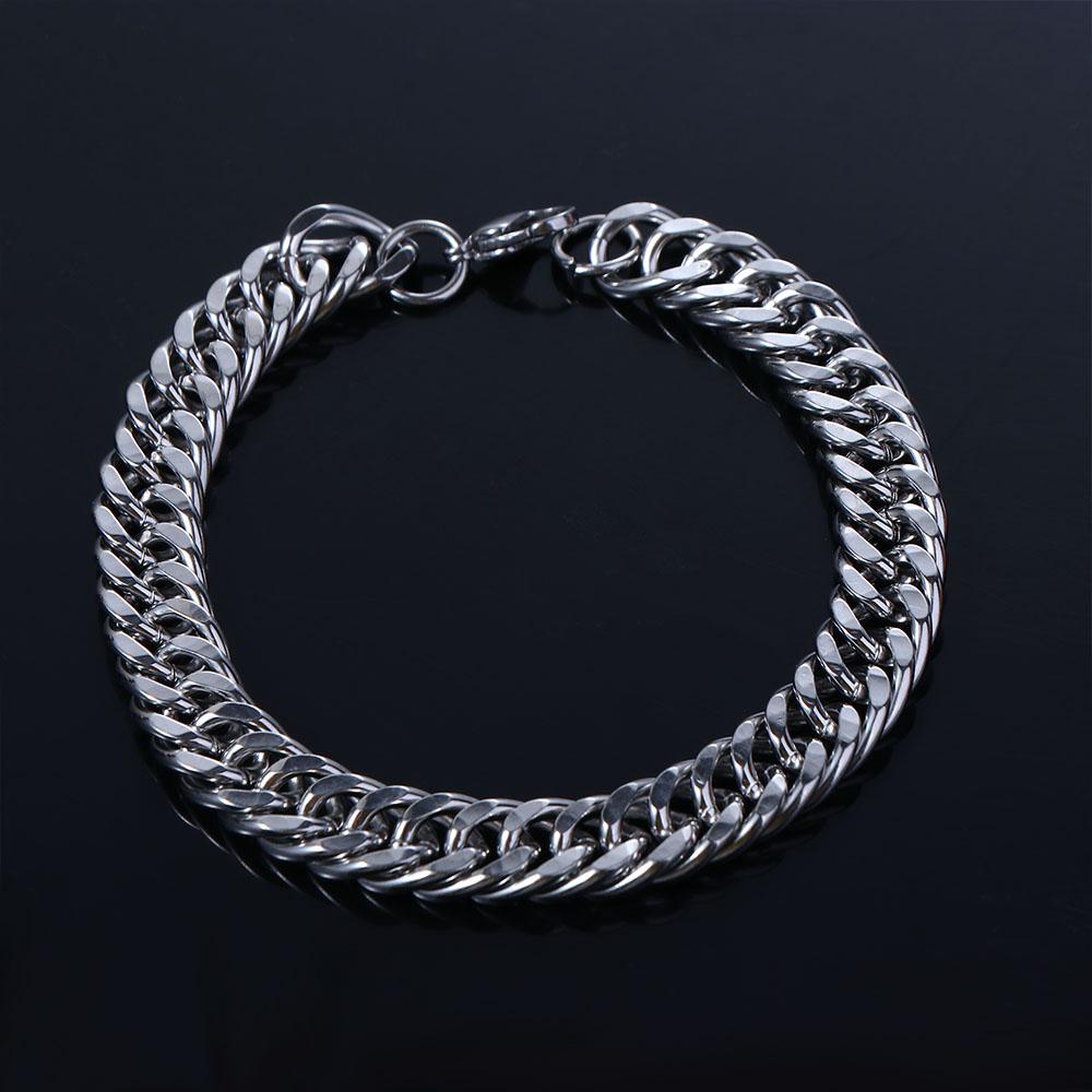 Steel Silver Color Punk Accessories Hip Hop Men's Bracelets Heavy Chain Punk Jewelry Bracelets