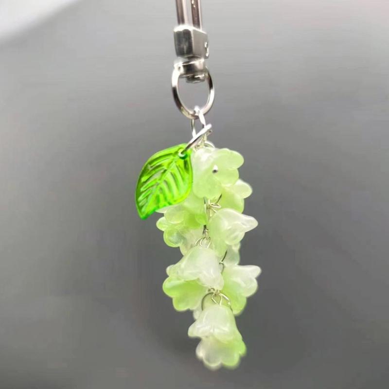 Handmade Convallaria Phone Chain Sweet and Delicate Pendant Phone Straps Lanyard Phone Hangings Decoration Key Chain