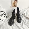 Women's shoes autumn and winter cotton shoes medium top new Martin boots velvet versatile round head medium tube boots women's platform single shoes