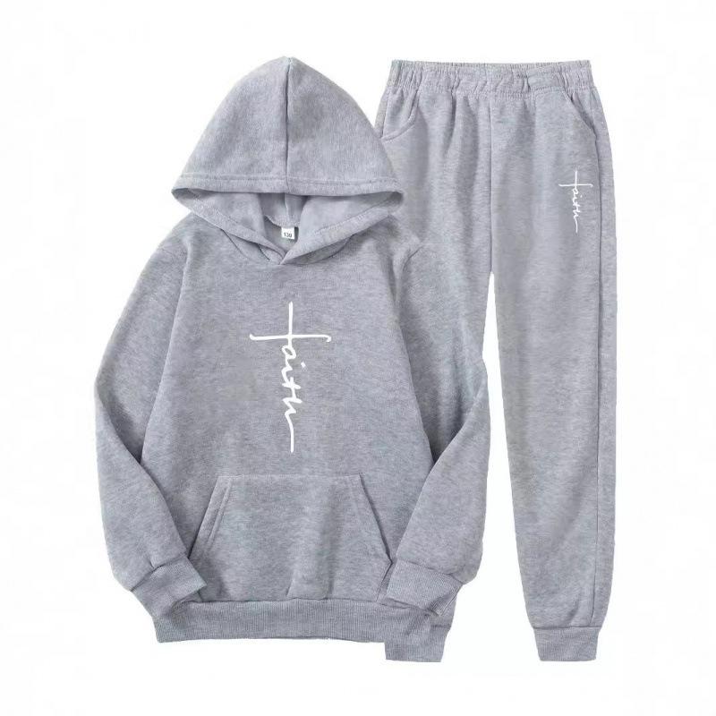 Couple's outfit solid color printed hoodie sports loose hoodie can be used as a logo, European and American casual sweatshirt
