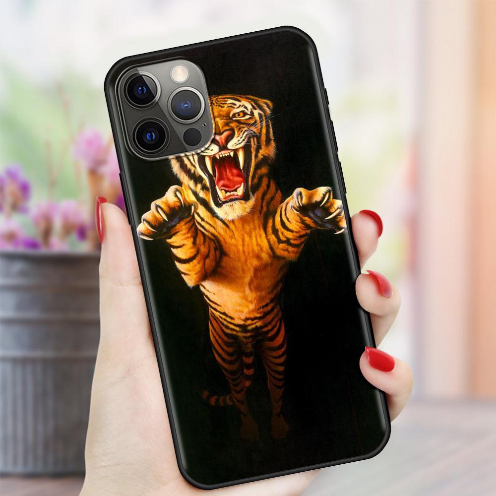 Lion Alpha Male Tiger For Apple iPhone 11 12 Pro Max SE 2020 7 8 Plus XR Soft Phone Case X XS 6 6S 5 5S Silicone Back Cover Capa