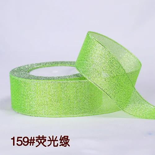 25Yards 40mm Glitter Ribbon Crafts Bow Handmade Gift Wrap Flower Hair Accessories Gift Baking Packaging Color DIY Decorative