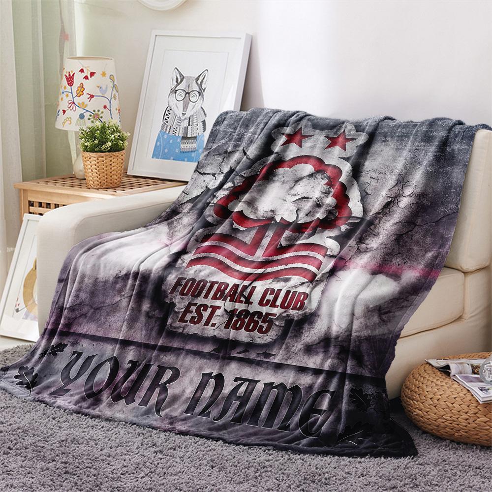 Custom Name Nottingham Forest Flannel Blanket, High quality Comfortable for All Seasons, Home Decor, Warmth and Comfort