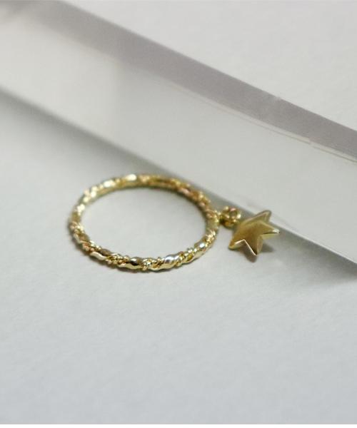 Bonbeau Double Twist Star Drop Ring (Type A)