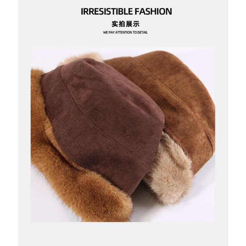 Women S Faux Suede Thick Earflap Winter Hat Multi Wear Fisherman Cap Mongolian Hat