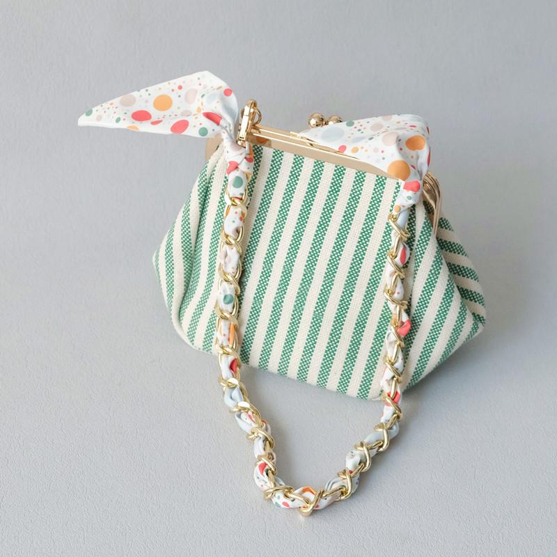 New Fashion Brand Woman Handbag Accessory Chains Detachable Floral Print Gold Silver Metal Silk Shoulder Strap Women DIY Chain Bag Handles