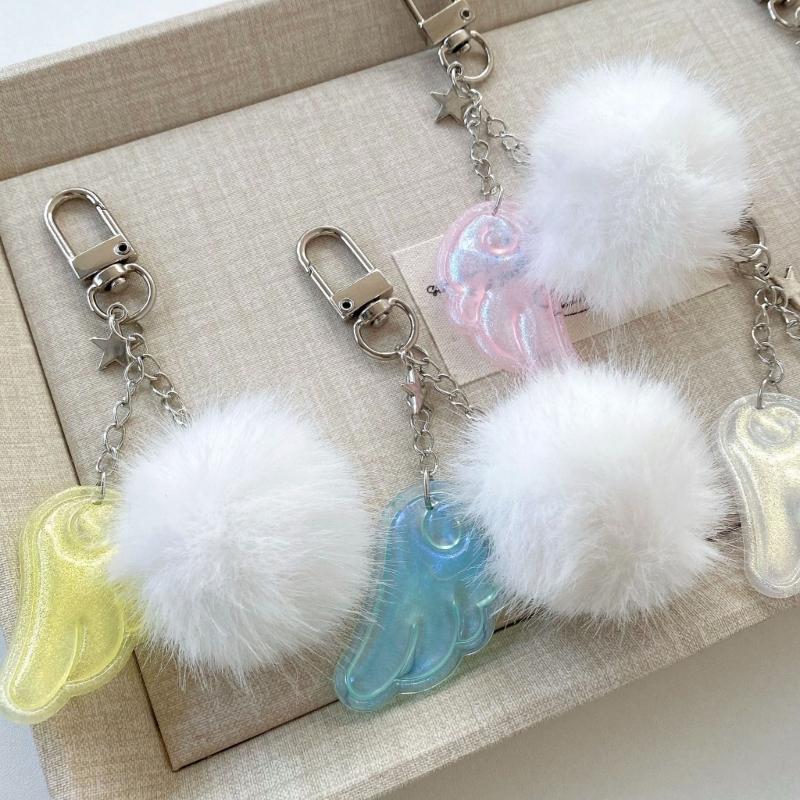 Cute Angel Star Keychain Key Accessory Practical Key Holder Cartoon Key Jewelry Alloy Texture Suitable for Woman Girls