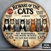 1 Stück Retro Warnschild 'Vorsicht Katze' 20x20cm Vintage Metallschild Katzenliebhaber Geschenk für Zuhause Café Bar Dekoration
