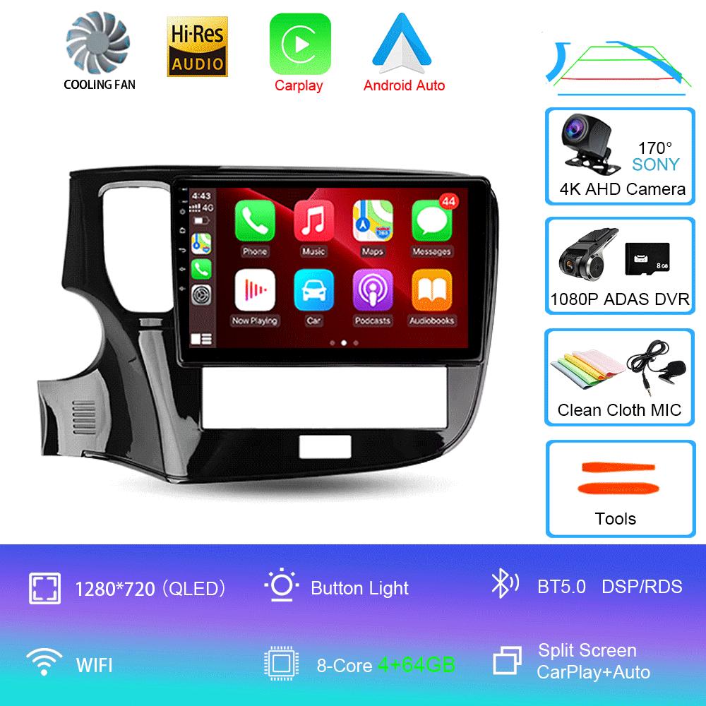 Android 14 Car Radio For Mitsubishi Outlander 3 III GF0W GG0W 2018 - 2021 Multimedia Video Player Navigation Stereo GPS