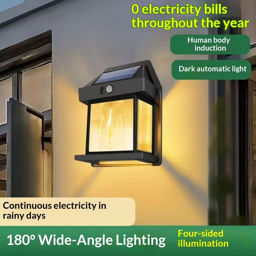Frio Solar Powered Motion-Sensor Wall Lamp Dual-Brightness Setting 3500K Warm White IP65 Rated CE Certified for Garden Fence