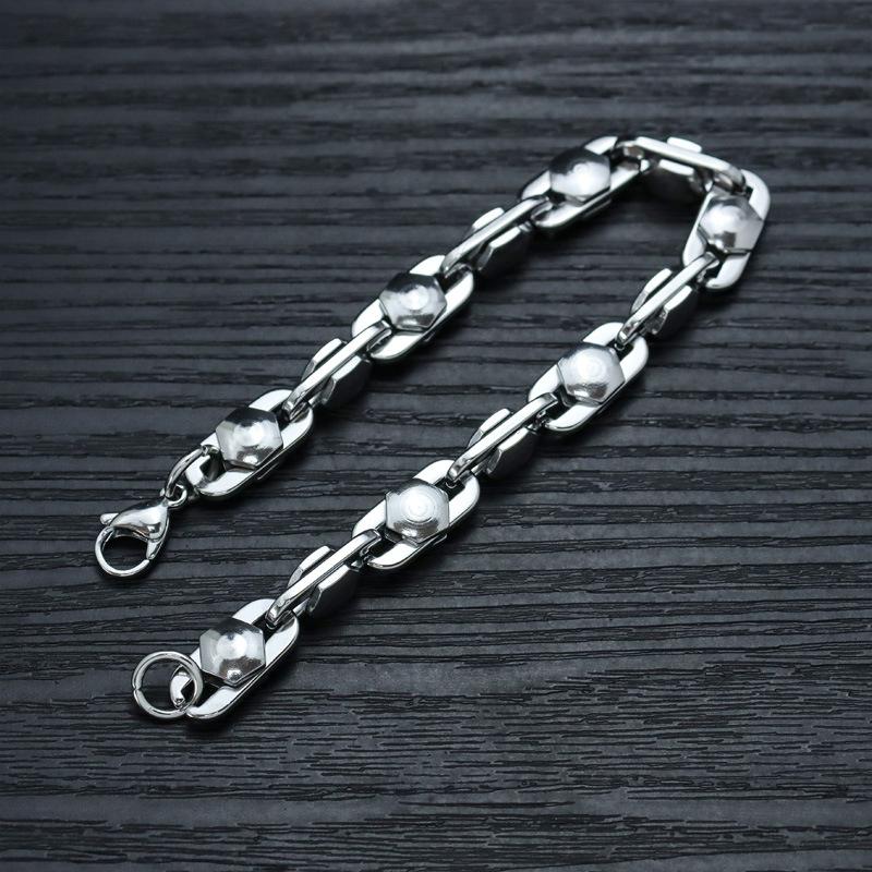 Unique Design Hip-Hop Men'S Bracelet, Simple And Domineering Punk High-End Cuban Bracelet