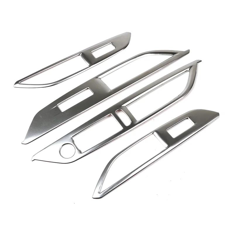 4pcs Stainless Steel Car Window Lift Switch Control Panel Frame Cover Trim for Peugeot 3008 GT 5008 GT 2017 2018 Car Accessories