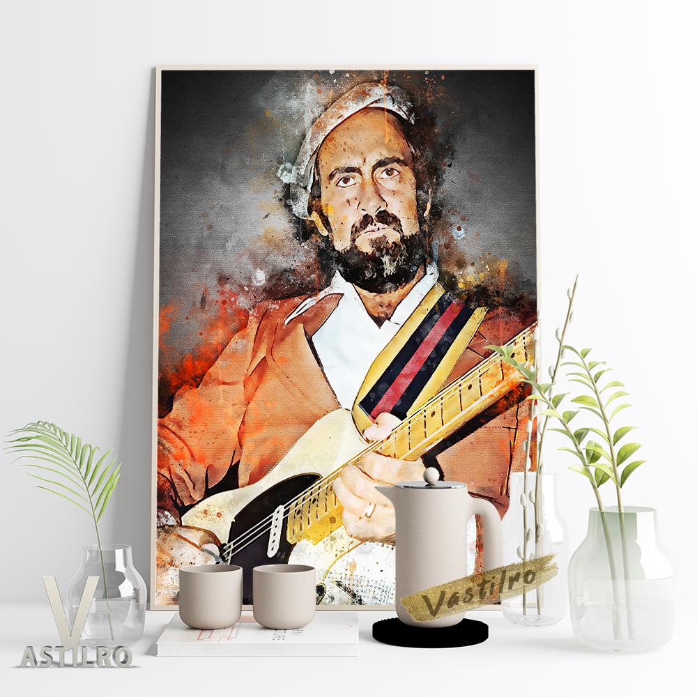 Gitarrenstar Aquarell Fotografie Kunst Druckgrafik Ölgemälde Poster Rockmusik Legende Bar Club