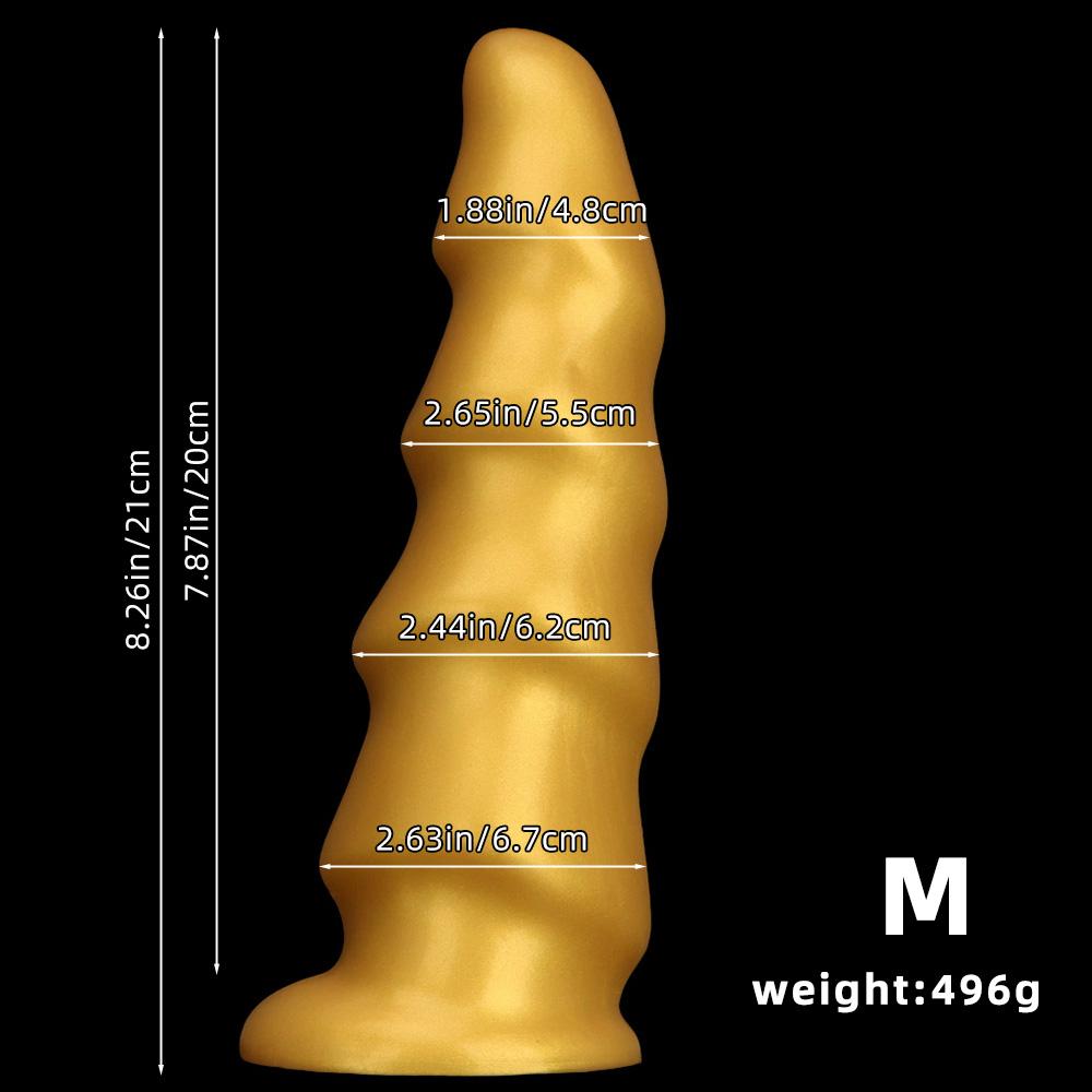 Énorme Plug Anal en Silicone Doré Godemichet Fileté Réaliste Grosse Bite Jouet Sexuel pour Hommes Fisting