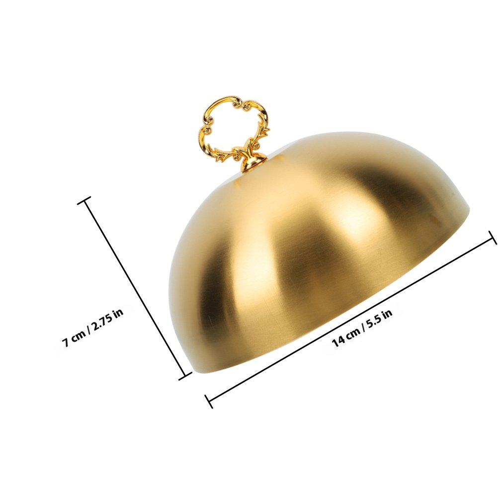 Campana in Acciaio Inossidabile Piatto a Cupola 14cm Rotonda Cupola per Sciogliere il Formaggio Coperchio per Grigliatura Coperchio per Cibo per Cucina Griglia Piastra