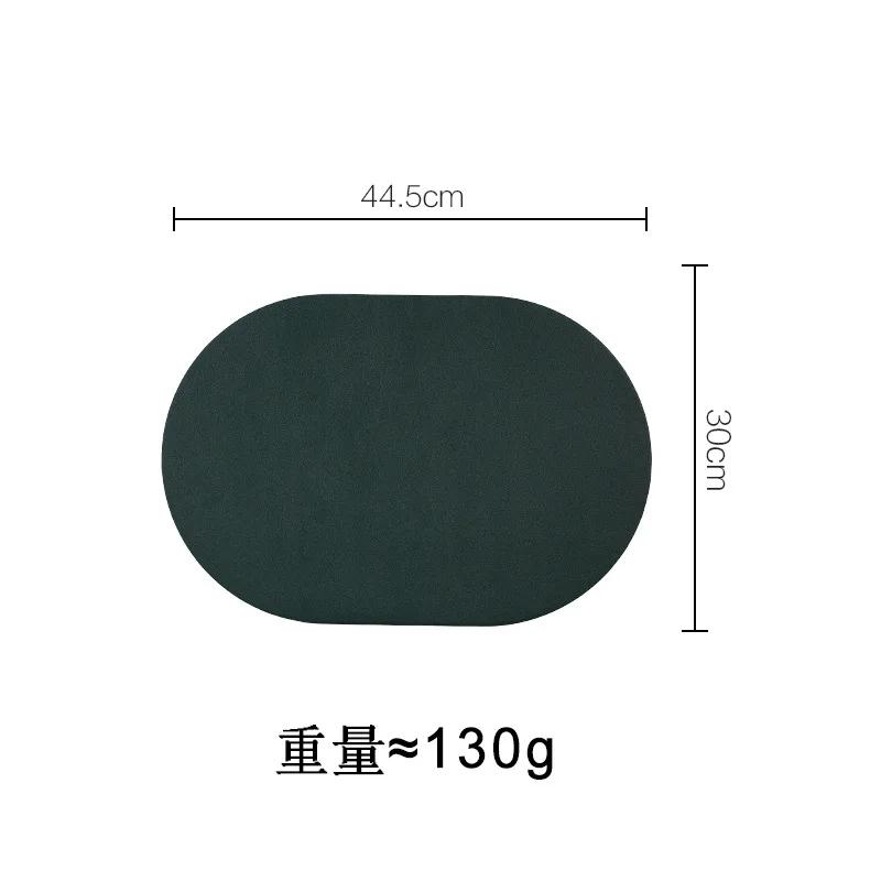 Home Use Solid Color Semi-PU Leather Placemat Waterproof Oil-Resistant Heat-Resistant Table Mats Dining Hotel Settings