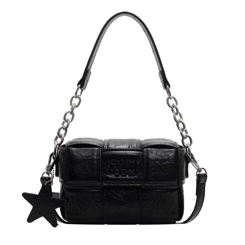 

Весенняя женская сумка кроссбоди в корейском стиле, пэчворк, матовая, квадратная - Модный и стильный дизайн чёрный