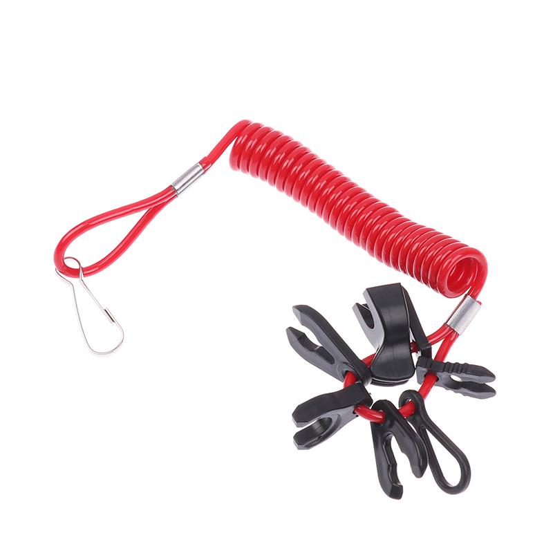 1ks Přívěsný motor člunu Spínač zastavení motoru Spínač zastavení lanyard Univerzální 7 klíčů
