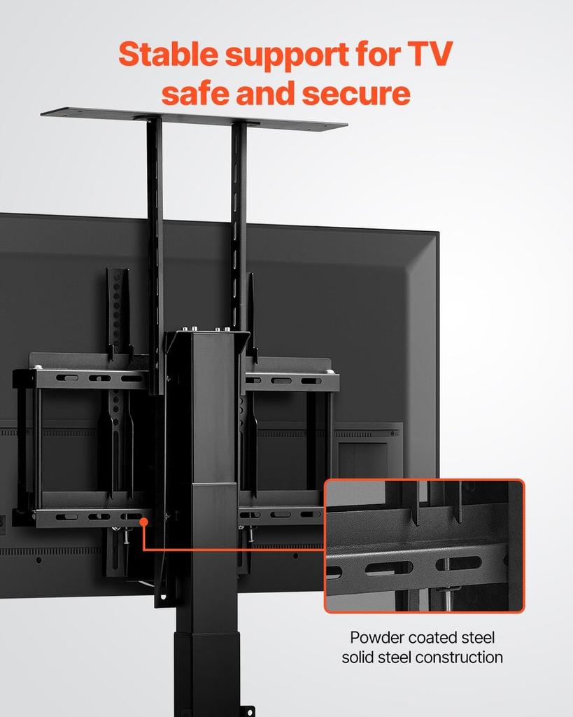 Motorized TV Lift Stand Mount Bracket 132 Lbs Load with Remote Control