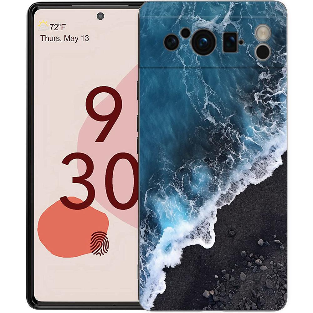 Blue Sea Ocean Waves Phone Case For Google Pixel 9 8 9A 8A 7 7A 6 Pro XL 6A 5G Black Soft Back Luxury TPU Cover