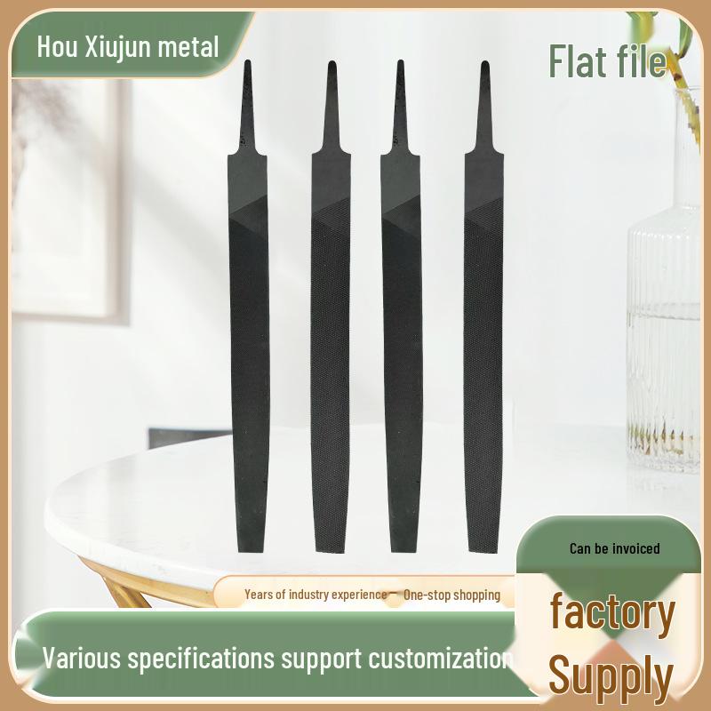 

High Carbon Steel Flat File with Coarse, Medium, Fine Teeth - Large Size for Metal and Woodworking. 6-inch coarse teeth, no handle