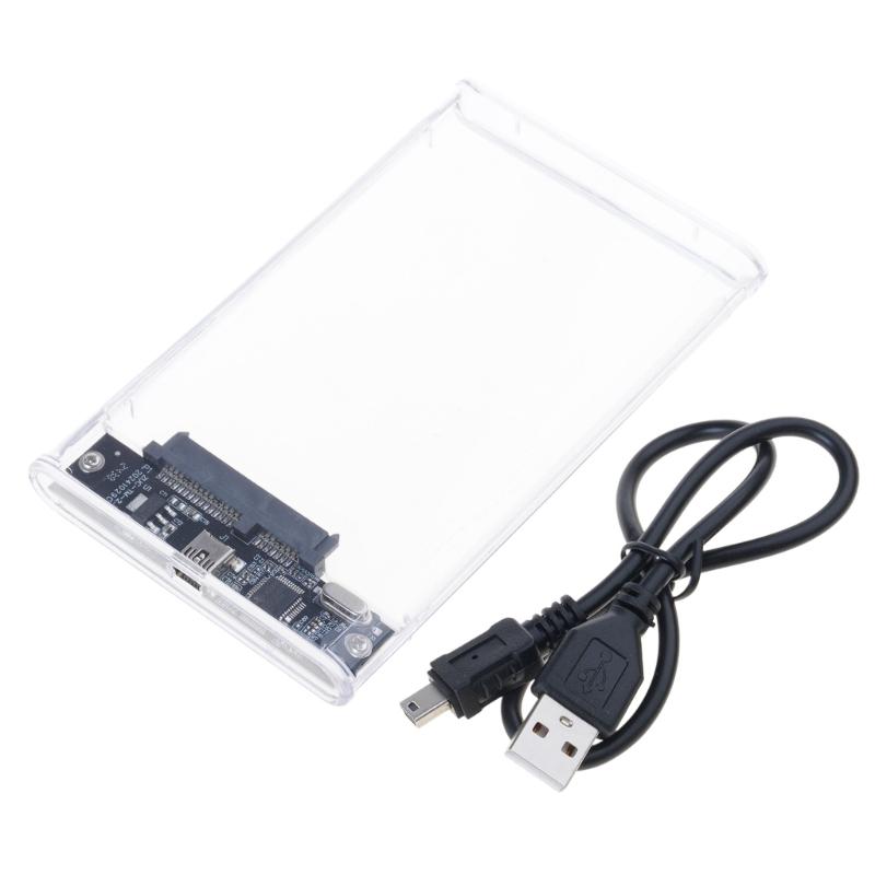 

Clear 2.5Inch External Hard Drives Enclosure Case for Solid Disc Drives and HDD Compatible for Multiple Systems