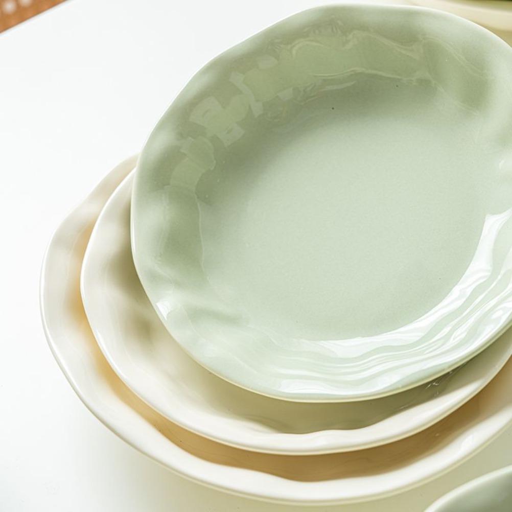 Cream Style High-end Household Ceramic Plates Desserts Pasta Snack Fruit Plates Kitchen Tableware Plate Western Plate Gifts