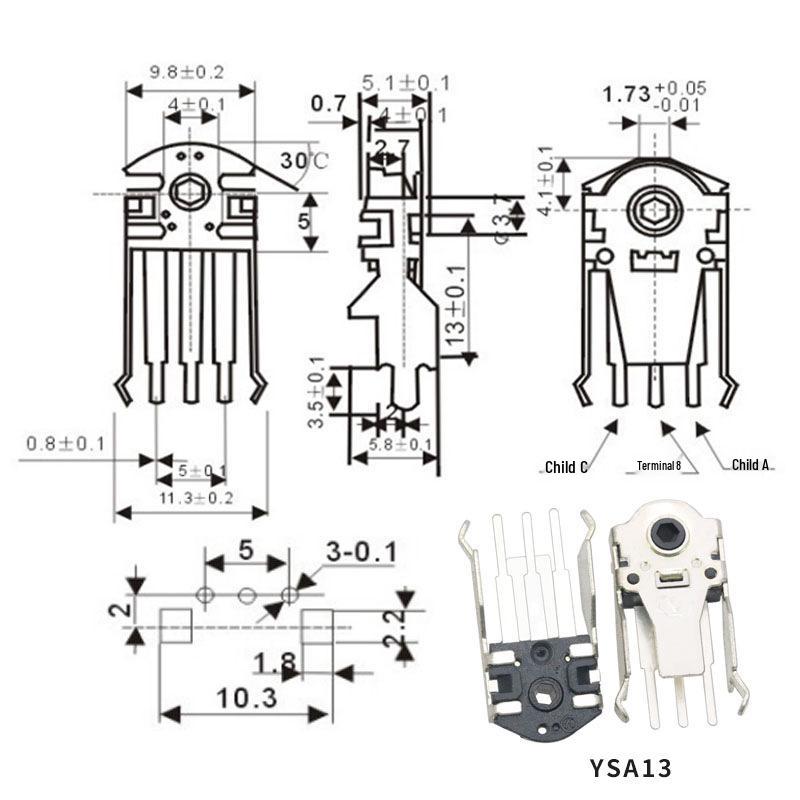 Mouse Wheel Encoder Repair Parts: 4/5/5.5/7/9/11/13MM Rolling Switch Potentiometer