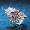 Schillernder hohler Blumen-Fingerring für Damen, Schmuck, Geschenk
