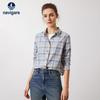 Women's Cotton Plaid Long-Sleeve Shirt