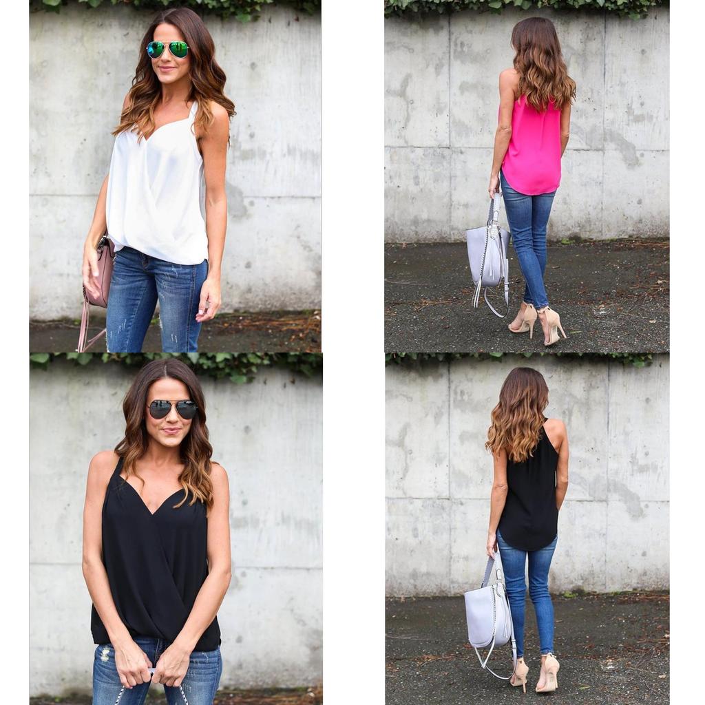 Elegant Summer Plus Size Women Blouse With V Neck And Sleeveless Design For Casual Wear