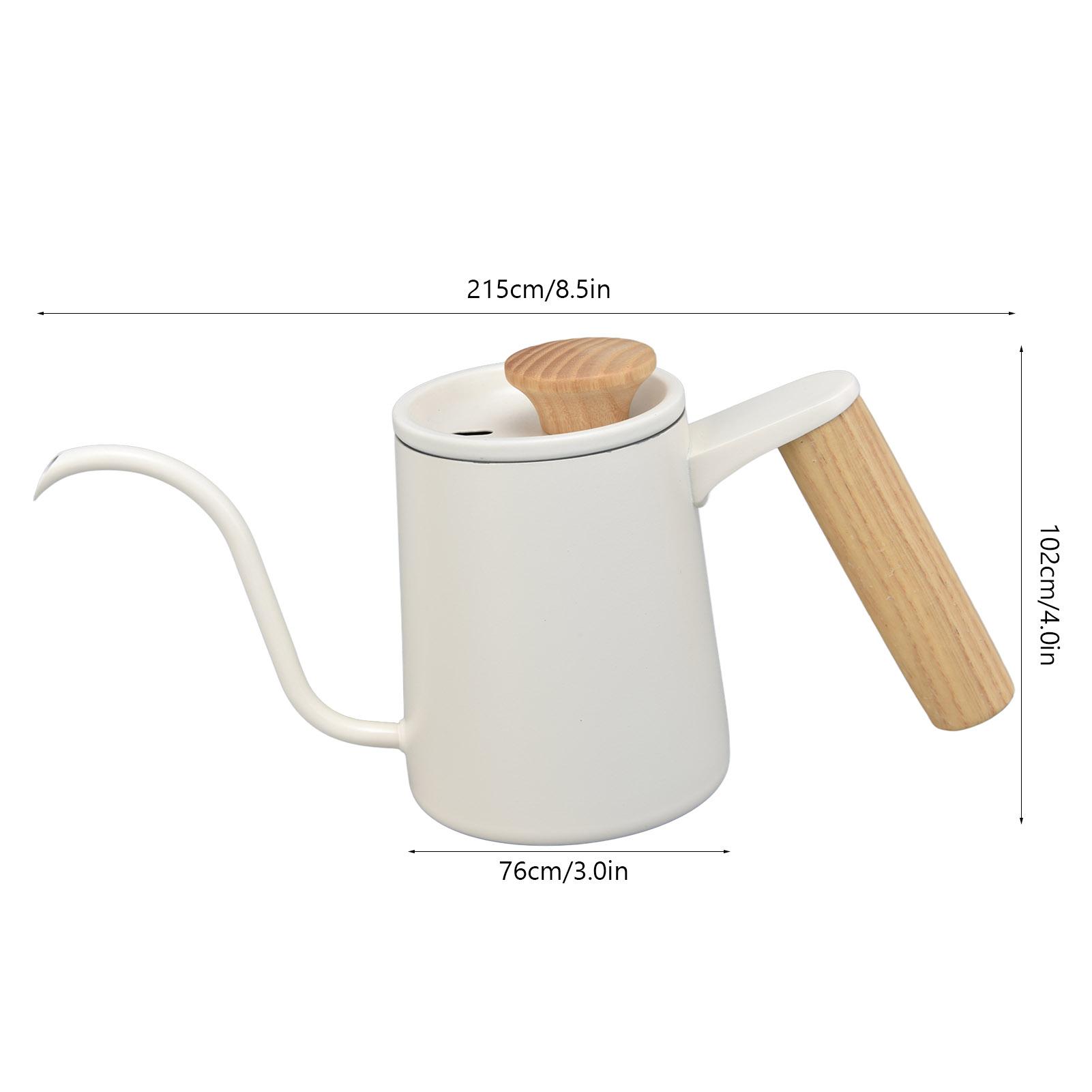 

Кофейник из нержавеющей стали с изогнутой шеей, матовый белый кофейник, капельный кофейник, чайник для заваривания кофе