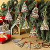 Wooden Xmas Tree Pendant Colorful Christmas Pendant Festive Hangings Eco-Friendly Party Hanging Ornament For Party Venue Wreaths