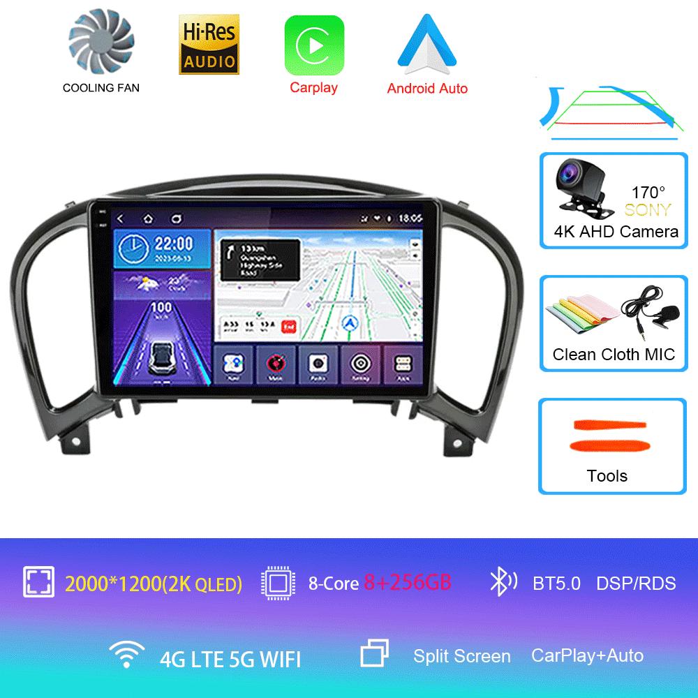 Android 14 Video Player Carplay Auto For Nissan Juke YF15 2010 - 2014 Multimedia Car Radio WIFi+4G DSP 2 DIN Touch Screen