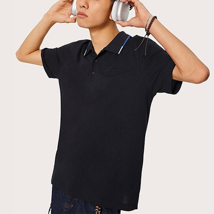 Li Ning Sports Trendy Collection Polo Shirt Men's Black APLU165-3